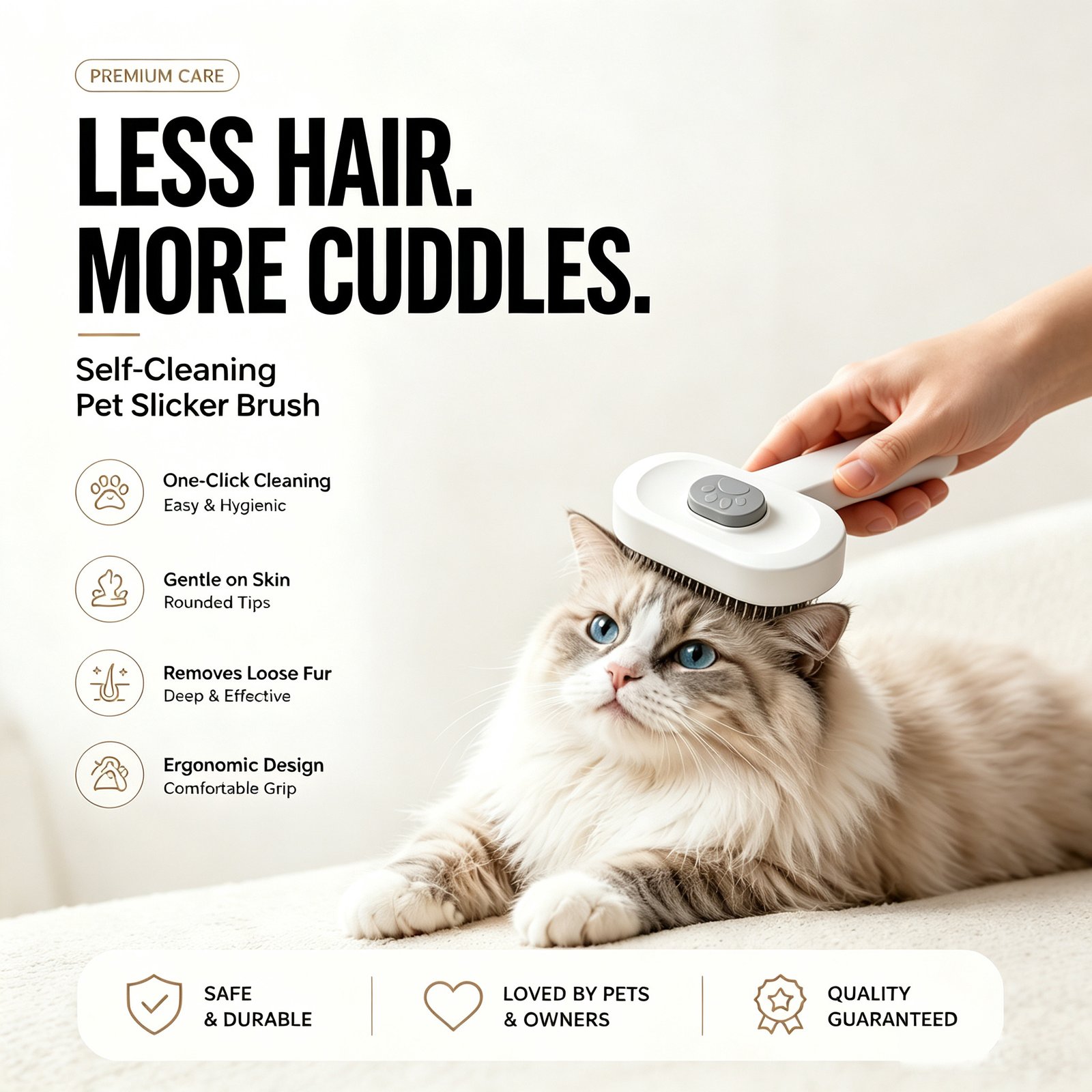 Pet Deshedding Brush ( Self-Cleaning ) - Image 6