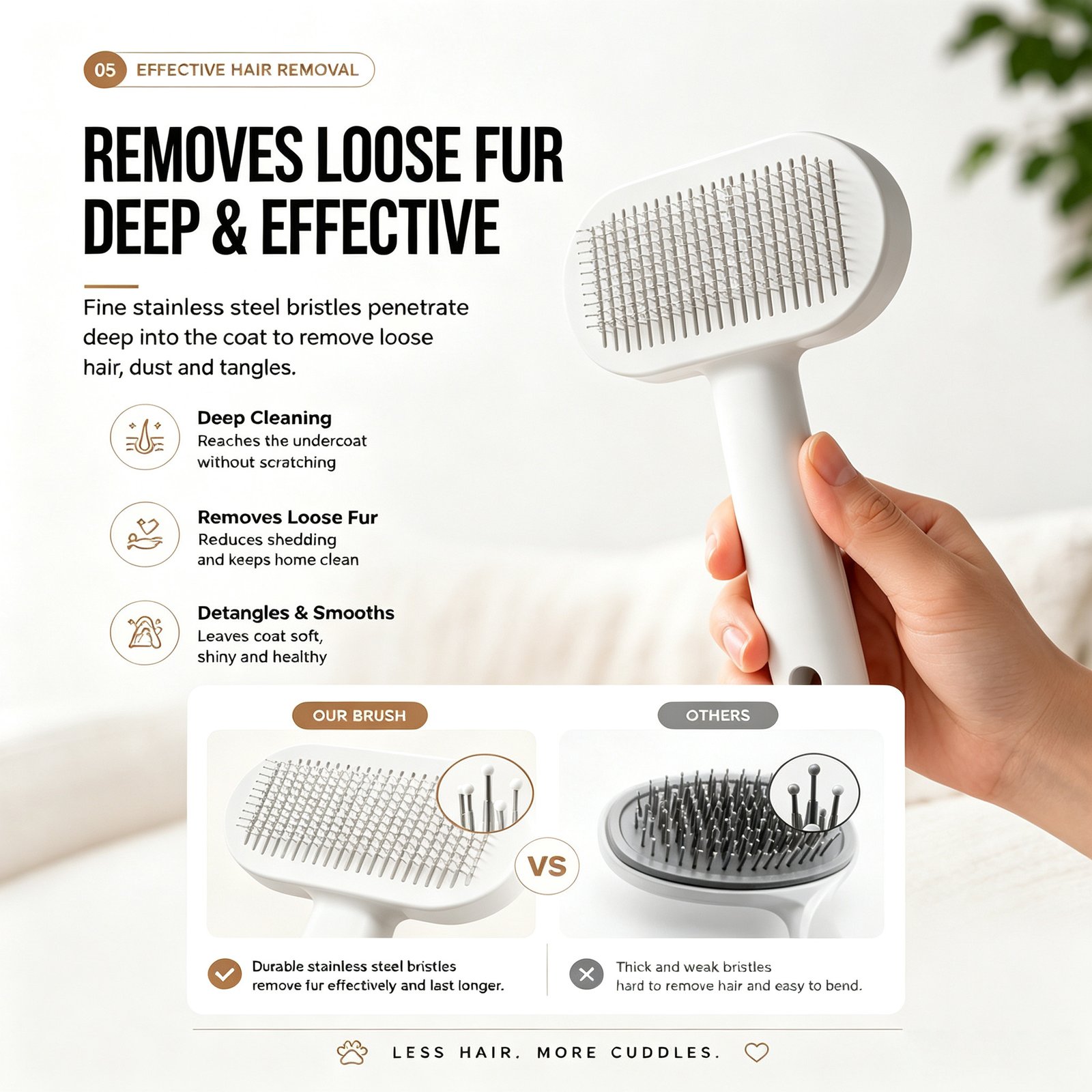 Pet Deshedding Brush ( Self-Cleaning ) - Image 2